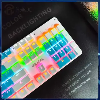 Rgb Apšvietimo Efektai Žaidimų Klaviatūra Dual-spalva Prijungti Ašis 104 Klavišai Keycaps Nustatyti Patogus Usb Laidinė Klaviatūra Mini