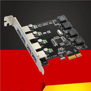 5Gbps Superspeed 4 Prievadai USB 3.0 Išplėtimo Kortelės Adapteris, PCI-E, PCI Express Valdytojas PCIe X1 X4 X8 X16 Uosto Win 7 8 10
