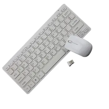 2 4G Mini Ergonomiškas Wireless Keyboard USB Mouse Nustatyti 