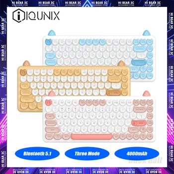 IQUNIX M80 Kawaii Mechaninė Klaviatūra galimi Trys Režimas 4000mAh Wireless Gaming Keyboard Pc Gamer 