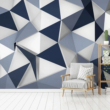 Šiuolaikinės Kūrybos Geometrinis Modelis 3D Foto Tapetai, Sienų ir Gyvenamasis Kambarys su Sofa-lova, TV Foną, Tėtis Peint Freskos Papel De Parede