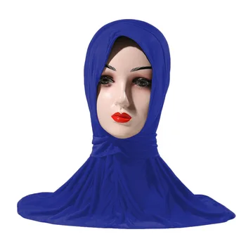 Moterų Turbaną Skrybėlę Islamas Pagal Bžūp Kvėpuojantis Musulmonų Skarelė Pasiruošę Hijab Su Snap Užtrauktuku variklio Dangčio Paprasto Kaklo, Galvos Skaros