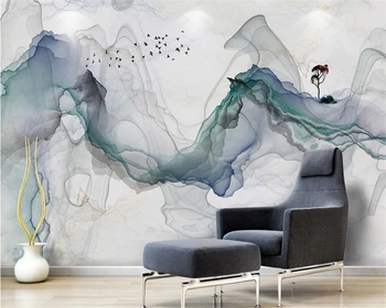 Beibehang 3D photo sienos freskos Užsakymą tapetai Meno abstrakcijos rašalo kraštovaizdžio TV fono sienos 3d kambario tapetai, 3d grindų