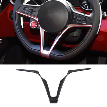 Už 2017-2019 Alfa Romeo Giulia/Stellvio ABS automobilių stiliaus Automobilio vairo mygtukas rėmo lipdukas automobilio modifikacija priedai