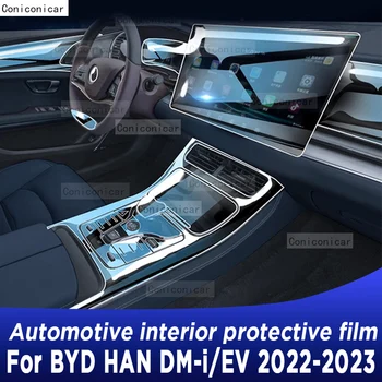 Už BYD HAN DM-I/EV 2022-2023 pavarų Dėžė Skydelį, Navigacijos Ekrano Automobilių Interjero TPU Apsaugine Plėvele Padengti Anti-Scratch Lipdukas