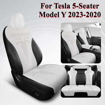 Už Tesla Model Y 2023-2020 Automobilių Sėdynės Apima Visas Sezonas Kvėpuojantis Suede Sėdynės Raštas Pagalvėlė su Porankiu Trinkelėmis, 5-Vietų Modelis Y