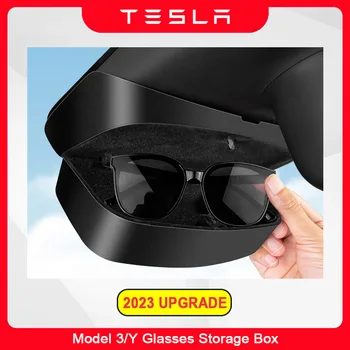 Tesla Model 3 Y Akiniai Nuo Saulės Laikiklis Tyla Akiniai Atveju Neklijuotinė Konsolės, Organizatorius Laikymo Dėžutė Dėklas Automobilių 2022 2023 2021 Priedai