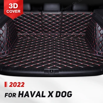 Auto Visu bagažo skyriaus Kilimėlis HAVAL X DOG 2022 Odos Car Boot Padengti Trinkelėmis Linijinių Krovinių Vidaus reikalų Raštas Priedai